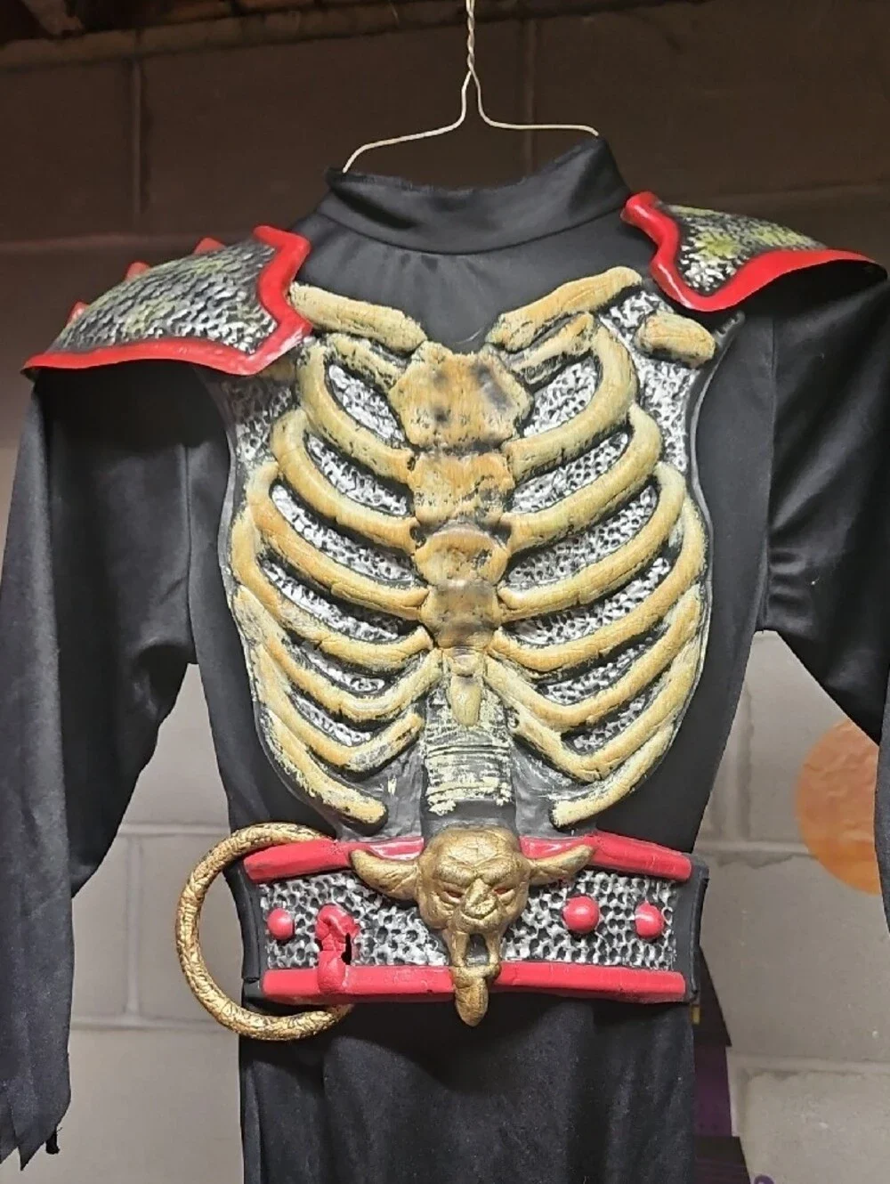 Skull Ribcage Devil Kids Costume - Black and Red
